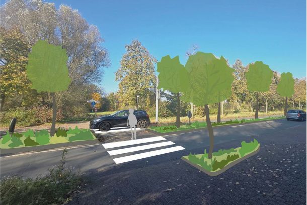 Fotomontage der Aalterallee mit Zebrastreifen